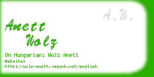 anett wolz business card